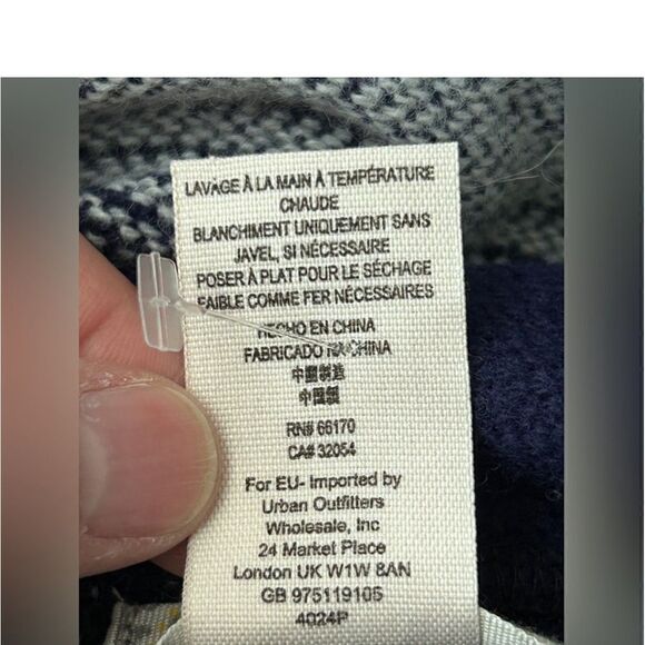 Free People Desert Dream Blue Striped Cowl Neck Poncho One Size. - Picture 9 of 10